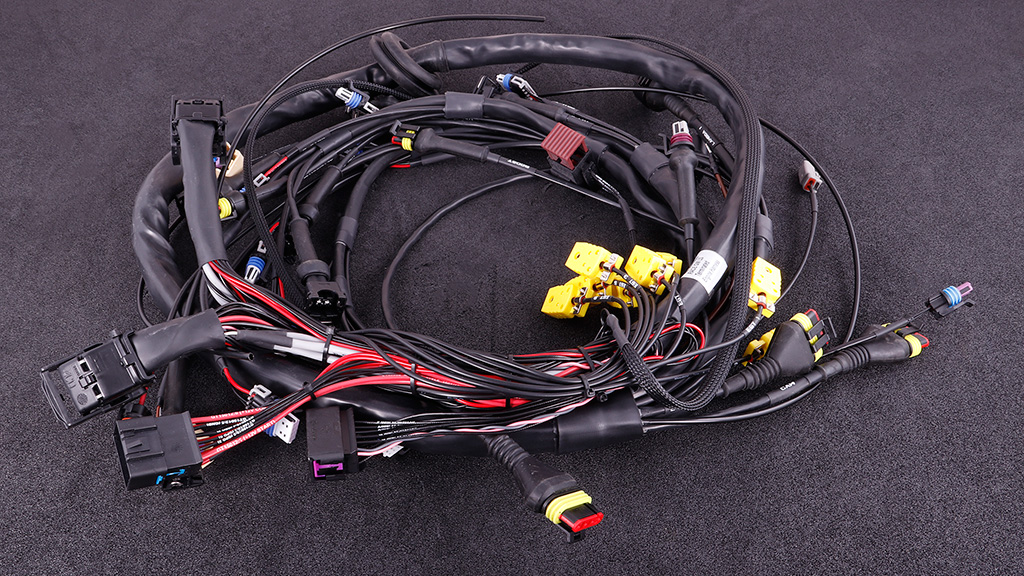 Terminated engine harness for GM LS engines.